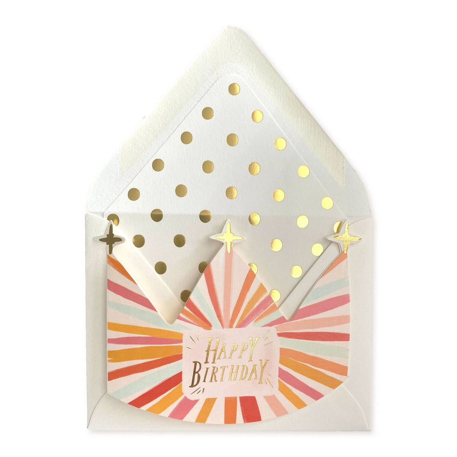 Birthday Crown Gold Letters Card