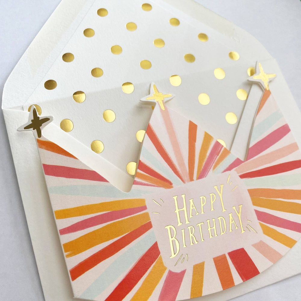 Birthday Crown Gold Letters Card