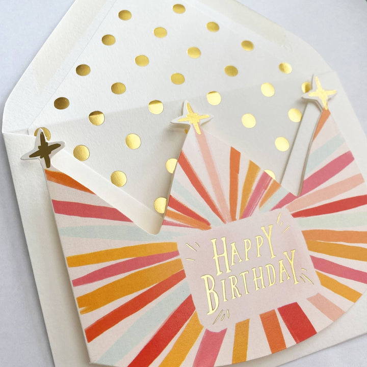 Birthday Crown Gold Letters Card